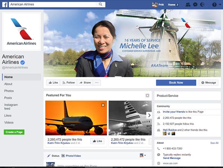 american airlines facebook page