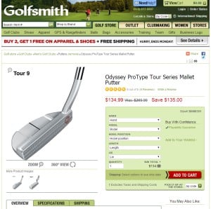 3-commerce 360-degree view golfsmith.com product