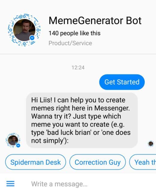 memegenerator messenger bot
