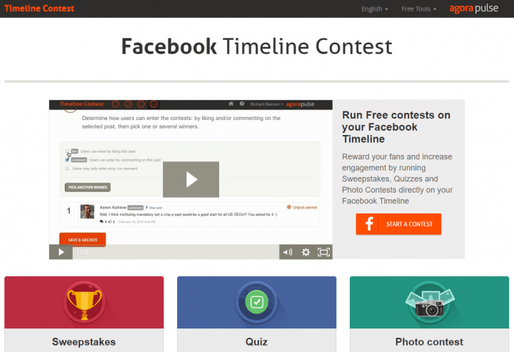 facebook tools timeline contests