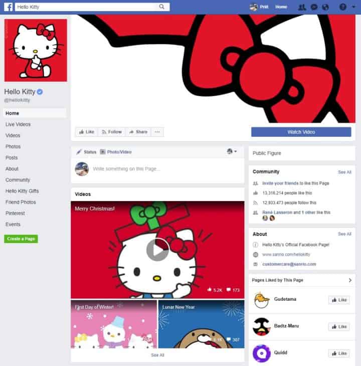 facebook page cover image hello kitty