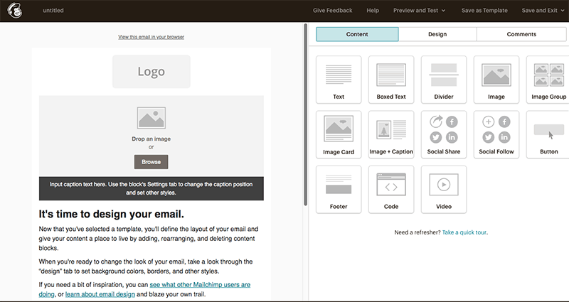 MailChimp UX and Email Builder