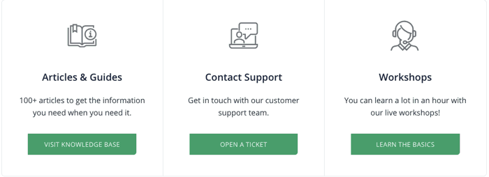 convertkit support options - no live chat