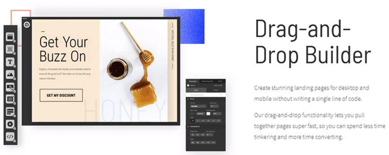 Drag and Drop Builder of Unbounce