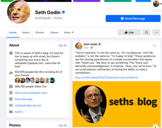 Seth Godin Facebook