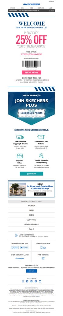Re-engagement Email from Sketchers