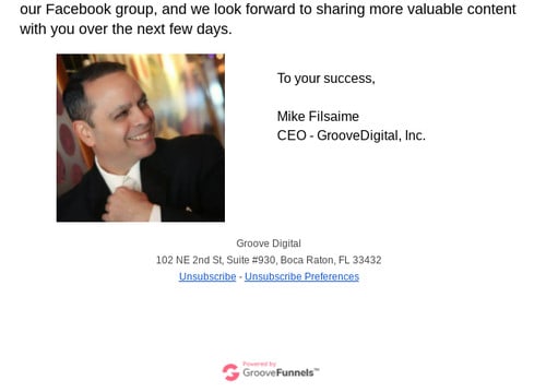 An example of email signature from Groove Digital