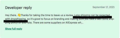 Customers need to wait at least 14 day for shipping with AliExpress
