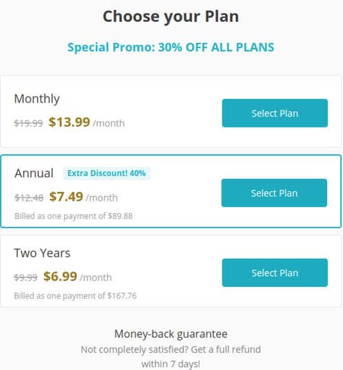 Ginger's Pricing Plans