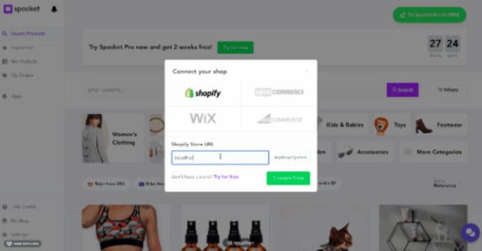 The final step of setting up Spocket on your Shopify store
