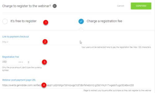 WebinarJam's Registration Monetize
