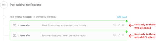 You can send an email with a replay link on Post-Webinar Communication