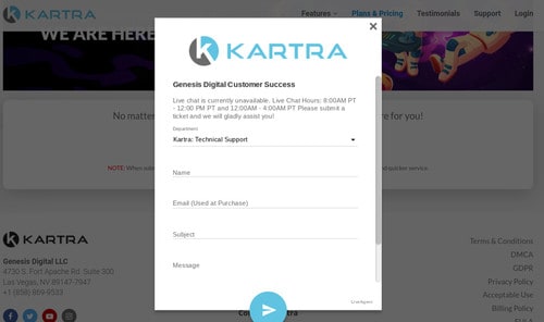 Kartra's Customer Support