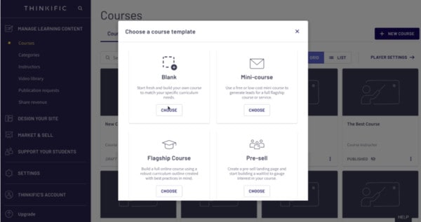 Thinkific's Course Templates