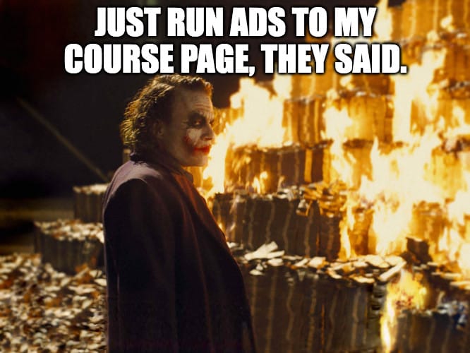 growing an online course with ads