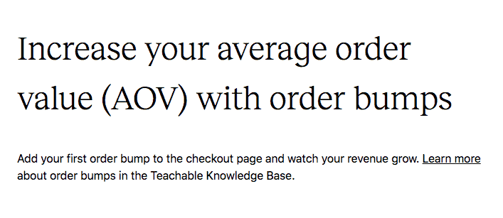 Teachable upsell feature example one