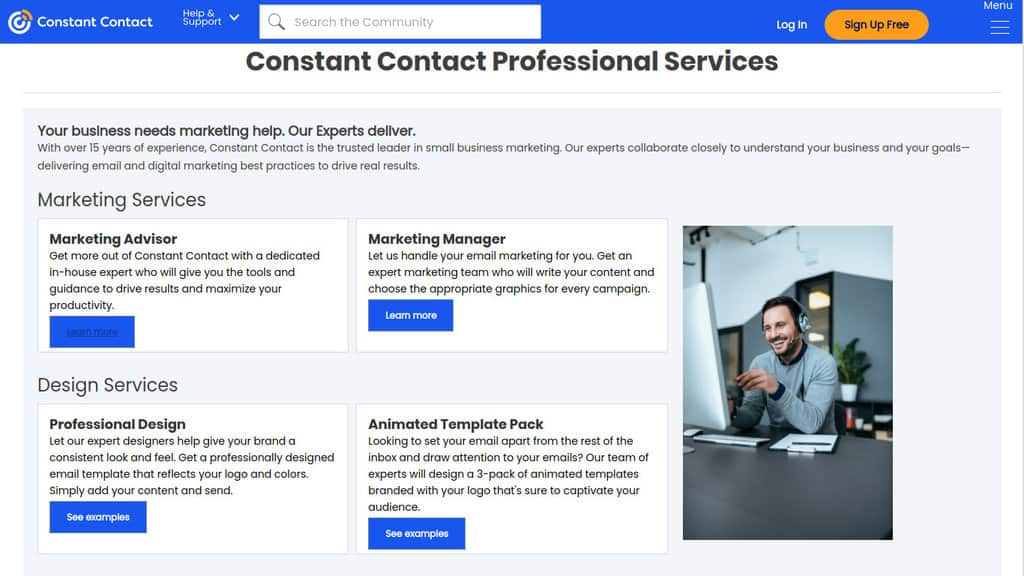Constant Contact onboarding and training example one