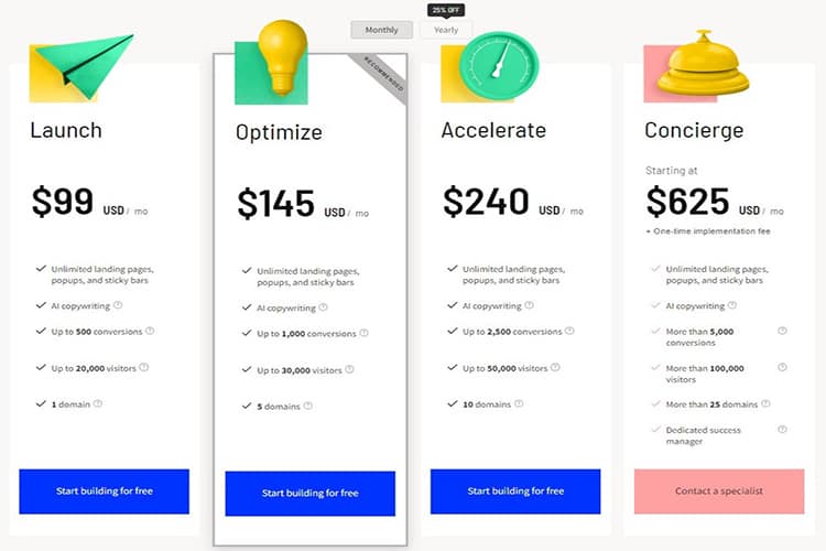 Unbounce pricing example one